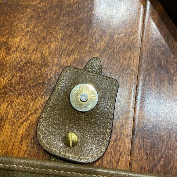 Gucci Vintage Authentic G Jacquard Canvas Leather Crossbody Bag Gold Hardware - Picture 6 of 13